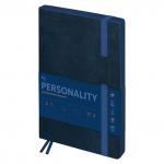 Ежедневник датированный 2026г., А5, 176л., мягкий переплет, кожзам, BG Personality. Navy, синий, DdА5_09422