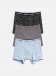 Трусы удлиненные боксер муж в наборе из 3 шт Roberto серый принт