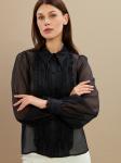 Блузка из органзы со сборкой OD-928-2 черный