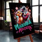 BFH0005 АКУНА МАТАТА 40х50 ЧЁРНЫЙ ХОЛСТ СВЕТЯЩАЯСЯ КРАСКА 19 цветов