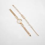 Женский подарочный набор «Эйенн» 2 в 1: наручные кварцевые часы, браслет, d=2.5 см