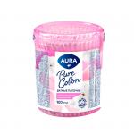 AURA 100шт Ватные палочки стакан круглый/48