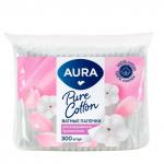 AURA 300шт Ватные палочки п/э пакет*36