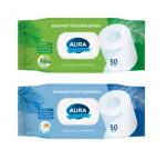AURA Ultra Comfort 50шт Влажная туалетная бумага с крышкой КК/12