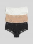 Трусы боксер жен.в наборе из 3 шт Verne черный с бежевым