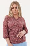 Блузка женская  7015-23/03/Красная терракота, белый