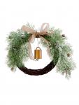 Декоративный венок «Ель с колокольчиком», d=55 см, 30LED, от батареек CR2032?2, свечение тёплое белое