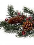 Декор настенный «Еловая ветвь с шишками», 70?27 см, 30LED, от батареек CR2032?2, свечение тёплое белое
