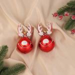 Ёлочные игрушки 2 шт. «Зимнее волшебство. Улыбчивый олень» пластик, 10?5 см, красный