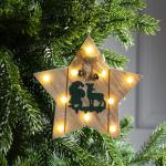 Ёлочная игрушка «Звезда с Дедом Морозом и оленем», 16?16?3, от батареек АААx2, свечение тёплое белое