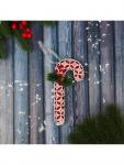 Ёлочная игрушка «Леденец » кружево шишка, 7?15 см, красно-белый
