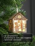Ёлочная игрушка «Домик со снеговиком», 8?6.5?6 см, от батареек, свечение тёплое белое