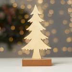 Декор с подсветкой «Новогодняя ель», 9?5?19 см, белый