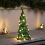 Светодиодная фигура «Ёлочка зелёная» 31?13?13 см, 20 LED, батарейки ААx2 (не в комплекте), свечение теплое белое
