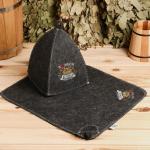 Набор для бани «Хозяин бани», 2 предмета: шапка, коврик, Банная забава