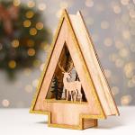 Декор с подсветкой «Ёлочка с оленем», 18?5.5?23 см