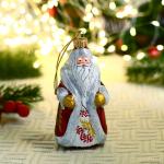 Ёлочная игрушка «Дед Мороз» рябинка, ручная роспись, h=13 см