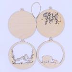 Елочная игрушка под роспись «Белые медведи», деревянная