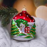 Ёлочная игрушка «Домик», ручная работа, d=7.4 см