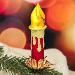 Ёлочная игрушка «Свеча» h=8.7 см, МИКС