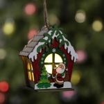 Ёлочная игрушка «Избушка Санты», 9.5?9?6 см, 1 LED, от батареек, свечение тёплое белое