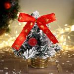 Искусственная ёлка настольная «Зимнее волшебство. Фестивальная, в горшочке», 22 см, ПВХ ветки отгибаются