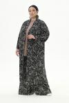 Кардиган - кимоно из вискозы, принт "футуризм"
