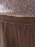 Юбка миди вечерняя на резинке из матового сатина с мягкой сеткой