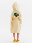 Халат махровый детский «Этель. Динозавр», размер 34, бежевый