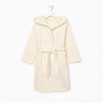 Халат махровый детский Этель Follow me, размер 30 (98-104 см), бежевый