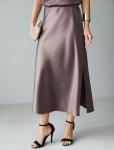 Юбка миди с разрезом из струящегося плотного сатина