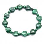 Браслет из сердечек натурального малахита 11*11мм, 17см, 23г