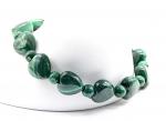 Браслет из сердечек натурального малахита 11*11мм, 17см, 23г