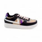 Кроссовки 602-8 черно бежевые п/п