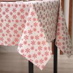 Скатерть новогодняя «Этель. Снежинки», 140?220±5 см, 80% п/э, 20% лён, 120 г/м?