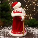 Дед Мороз под ёлку «Зимнее волшебство. Красная шуба, с посохом» 35 см