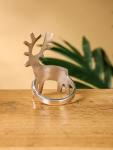 Кольцо для салфеток «Лесной олень», 7.5?4.4.5?4.5 см, латунь, никелевое покрытие