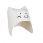 Шапка банная с вышивкой "Кошечка", фетр белый