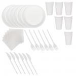 VIP Набор на 6 персон окрашенный (тарелки 205 мм 6 шт; стаканы 200 мл; вилки; ножи; салфетки бумаж.)