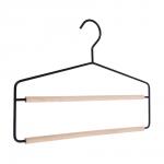 VETTA Вешалка-органайзер, 2 уровня, 34.5х25.5х0.8 см, металл, дерево, черный глянец