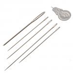 Набор игл 60 шт. для шитья + нитевдеватель, сталь, арт НС-025