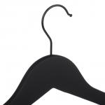 VETTA Вешалка деревянная с клипсами, софт тач, 45x26,5см, черная