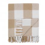 PROVANCE Basic Плед хлопок, 180х200см, клетка, бежевый