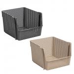 Корзинка для хранения Лофт10л штабелируемая серый, латте