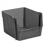 Корзинка для хранения Лофт10л штабелируемая серый, латте