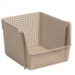 Корзинка для хранения Лофт10л штабелируемая серый, латте