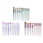 Кисти для визажа 13 шт в чехле ЮНИLOOK , пластик, металл, иск.ворс, полиэстер, 14,5-17,5 см, 3 цвета