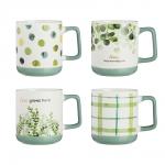 MILLIMI Грин лайф Кружка 370мл, фарфор, 4 дизайна