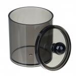 ЮНИLOOK Органайзер косметический прозрачный с крышкой, 8,2х8см, PS, черный, ВЗ24-33