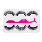 Набор накладных ресниц 3 пары и пластиковый пинцет тм ЮНИLOOK , пластик, нейлон, 3 эффекта